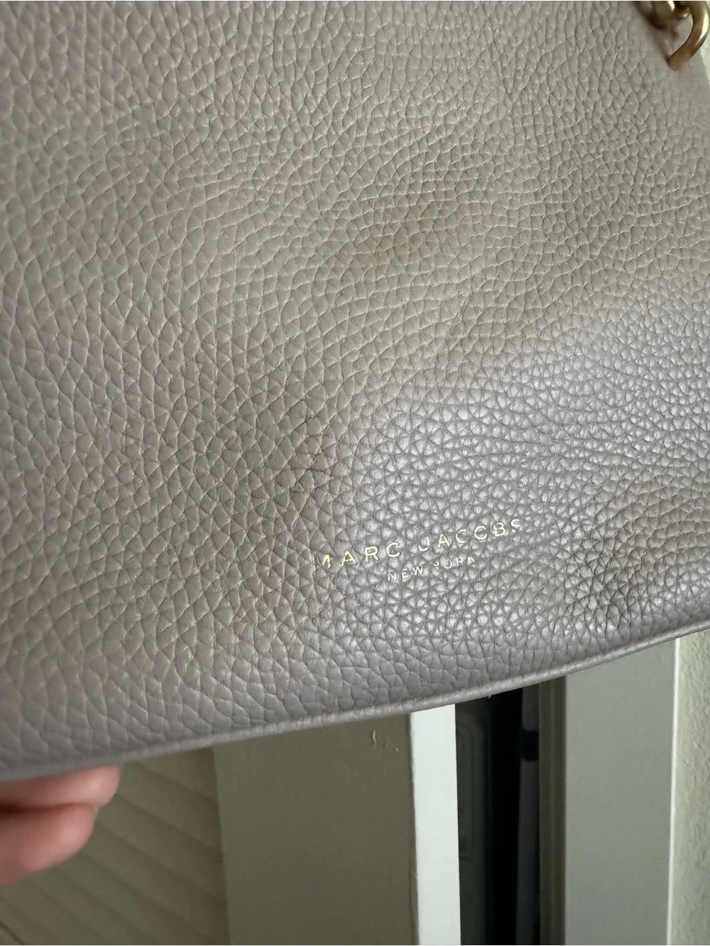 Marc Jacobs Pebbled Leather Crossbody in Light Taupe